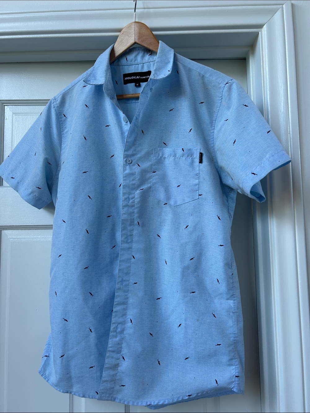 Molokai surf co Light Blue Short-Sleeve Button-Up Shirt
